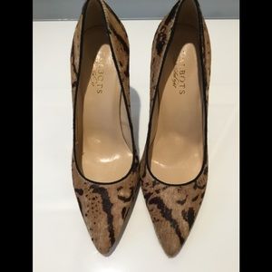 PONY FUR TALBOTS PUMPS HEELS 7.5 NEW!